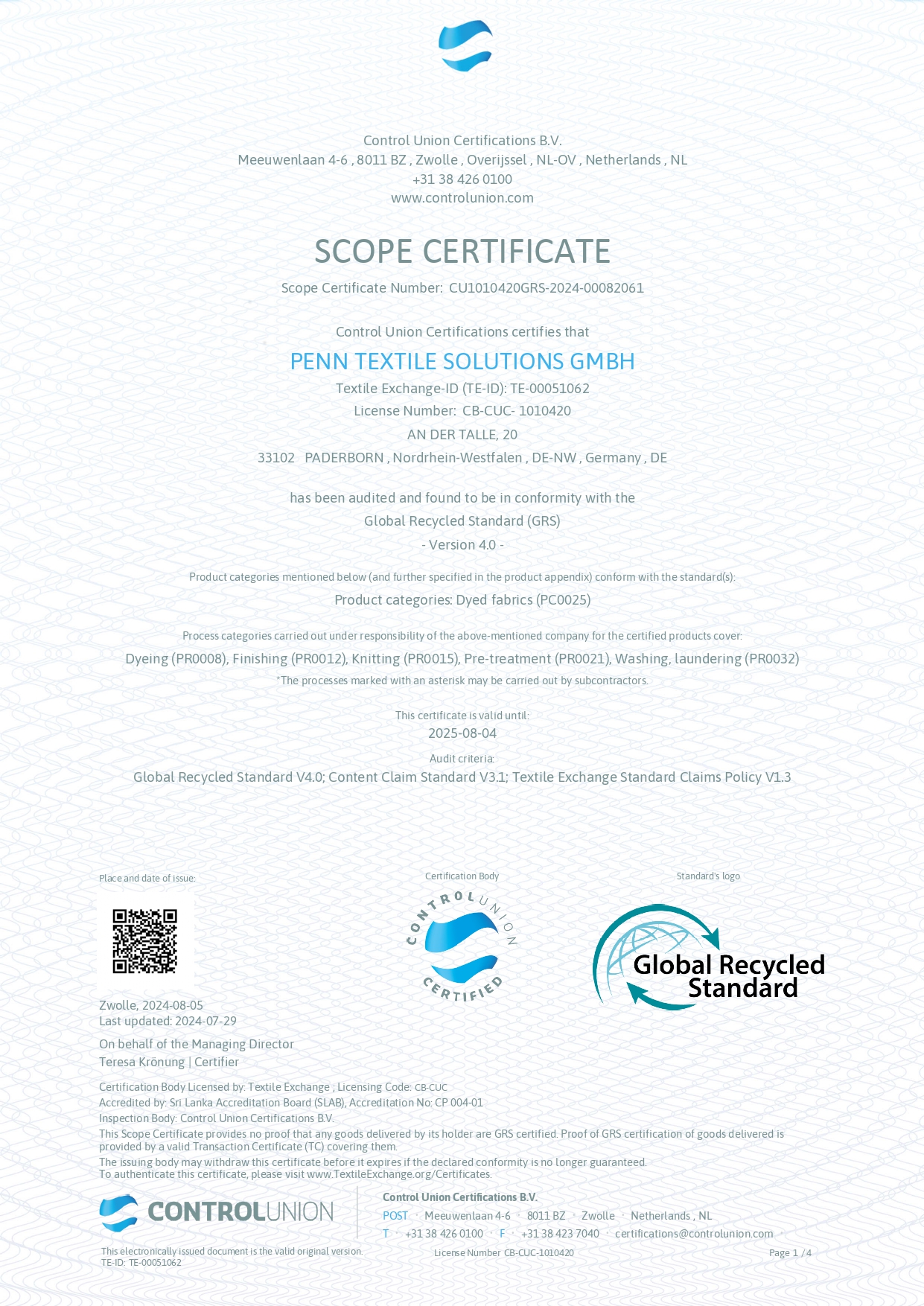 grs cert 1